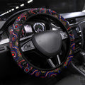 Merry Christmas Sydney Roosters Steering Wheel Cover Aboriginal Santa Rugby Mascot - Tricolours