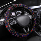 Merry Christmas Sydney Roosters Steering Wheel Cover Aboriginal Santa Rugby Mascot - Tricolours