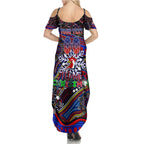 Merry Christmas Sydney Roosters Summer Maxi Dress Aboriginal Santa Rugby Mascot - Tricolours