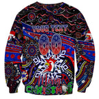 Merry Christmas Sydney Roosters Sweatshirt Aboriginal Santa Rugby Mascot - Tricolours