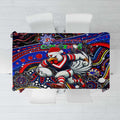 Merry Christmas Sydney Roosters Tablecloth Aboriginal Santa Rugby Mascot - Tricolours