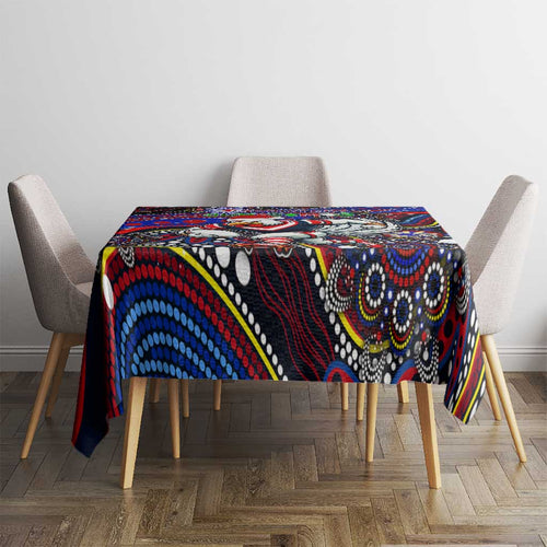 Merry Christmas Sydney Roosters Tablecloth Aboriginal Santa Rugby Mascot - Tricolours