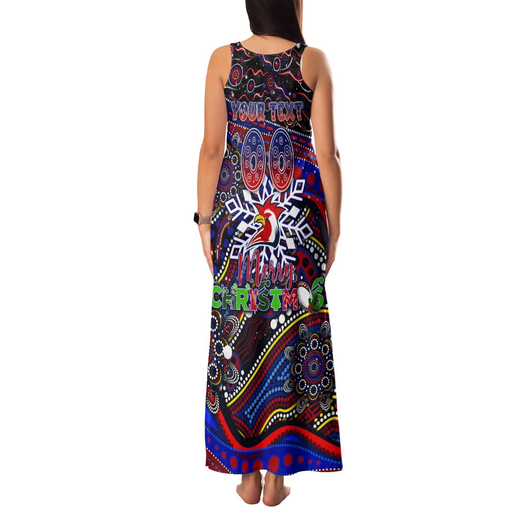 Merry Christmas Sydney Roosters Tank Maxi Dress Aboriginal Santa Rugby Mascot - Tricolours