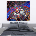 Merry Christmas Sydney Roosters Tapestry Aboriginal Santa Rugby Mascot - Tricolours