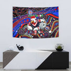 Merry Christmas Sydney Roosters Tapestry Aboriginal Santa Rugby Mascot - Tricolours