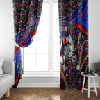 Merry Christmas Sydney Roosters Window Curtain Aboriginal Santa Rugby Mascot - Tricolours