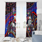 Merry Christmas Sydney Roosters Window Curtain Aboriginal Santa Rugby Mascot - Tricolours
