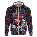 Merry Christmas Sydney Roosters Zip Hoodie Aboriginal Santa Rugby Mascot - Tricolours