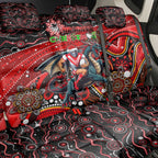 Merry Christmas Dragons Back Car Seat Cover Aboriginal Santa Rugby Mascot - St George Illawarra