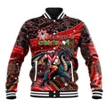 Merry Christmas Dragons Baseball Jacket Aboriginal Santa Rugby Mascot - St George Illawarra