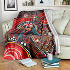 Merry Christmas Dragons Blanket Aboriginal Santa Rugby Mascot - St George Illawarra
