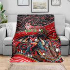 Merry Christmas Dragons Blanket Aboriginal Santa Rugby Mascot - St George Illawarra