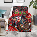 Merry Christmas Dragons Blanket Aboriginal Santa Rugby Mascot - St George Illawarra