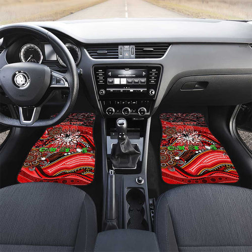 Merry Christmas Dragons Car Mats Aboriginal Santa Rugby Mascot - St George Illawarra