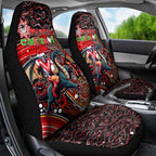 Merry Christmas Dragons Car Seat Cover Aboriginal Santa Rugby Mascot - St George Illawarra