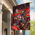Merry Christmas Dragons Garden Flag Aboriginal Santa Rugby Mascot - St George Illawarra