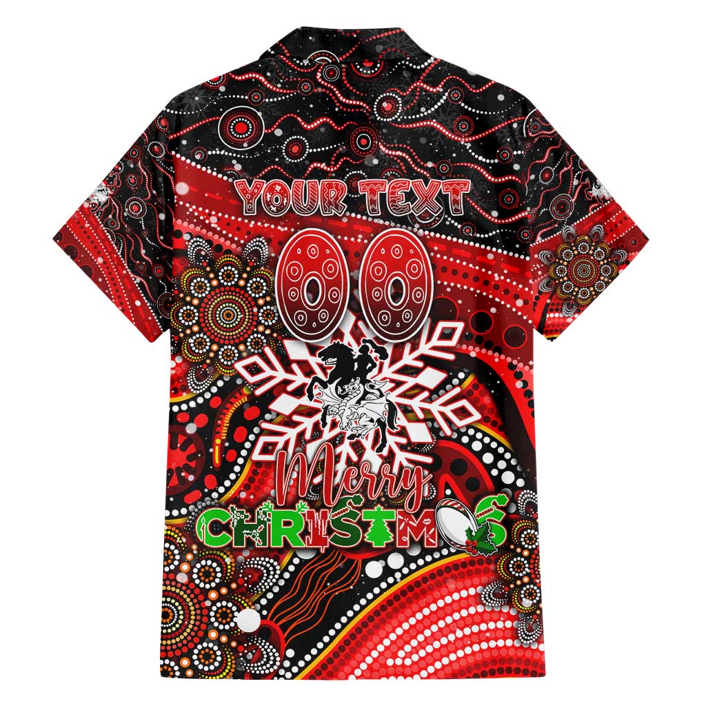 Merry Christmas Dragons Hawaiian Shirt Aboriginal Santa Rugby Mascot - St George Illawarra