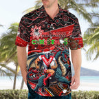 Merry Christmas Dragons Hawaiian Shirt Aboriginal Santa Rugby Mascot - St George Illawarra