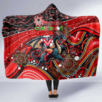 Merry Christmas Dragons Hooded Blanket Aboriginal Santa Rugby Mascot - St George Illawarra