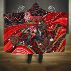 Merry Christmas Dragons Hooded Blanket Aboriginal Santa Rugby Mascot - St George Illawarra
