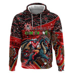 Merry Christmas Dragons Hoodie Aboriginal Santa Rugby Mascot - St George Illawarra