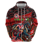 Merry Christmas Dragons Hoodie Aboriginal Santa Rugby Mascot - St George Illawarra
