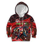 Merry Christmas Dragons Kid Hoodie Aboriginal Santa Rugby Mascot - St George Illawarra