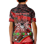 Merry Christmas Dragons Kid Polo Shirt Aboriginal Santa Rugby Mascot - St George Illawarra