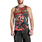 Merry Christmas Dragons Men Tank Top Aboriginal Santa Rugby Mascot - St George Illawarra