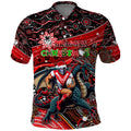 Merry Christmas Dragons Polo Shirt Aboriginal Santa Rugby Mascot - St George Illawarra