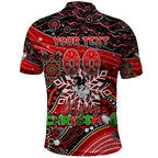 Merry Christmas Dragons Polo Shirt Aboriginal Santa Rugby Mascot - St George Illawarra
