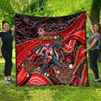 Merry Christmas Dragons Quilt Aboriginal Santa Rugby Mascot - St George Illawarra