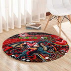 Merry Christmas Dragons Round Carpet Aboriginal Santa Rugby Mascot - St George Illawarra