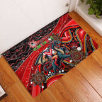 Merry Christmas Dragons Rubber Doormat Aboriginal Santa Rugby Mascot - St George Illawarra