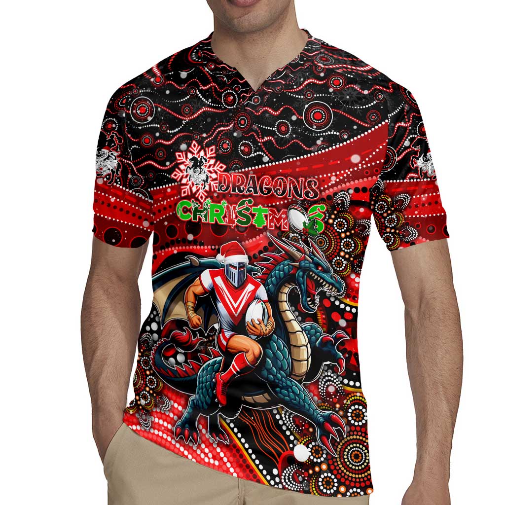 Merry Christmas Dragons Rugby Jersey Aboriginal Santa Rugby Mascot - St George Illawarra