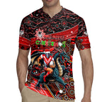 Merry Christmas Dragons Rugby Jersey Aboriginal Santa Rugby Mascot - St George Illawarra
