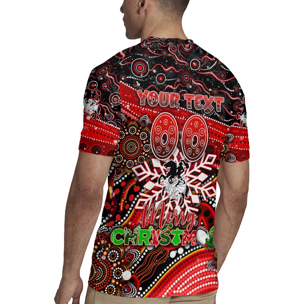 Merry Christmas Dragons Rugby Jersey Aboriginal Santa Rugby Mascot - St George Illawarra