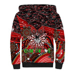 Merry Christmas Dragons Sherpa Hoodie Aboriginal Santa Rugby Mascot - St George Illawarra