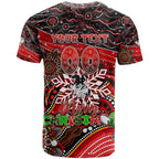 Merry Christmas Dragons T Shirt Aboriginal Santa Rugby Mascot - St George Illawarra