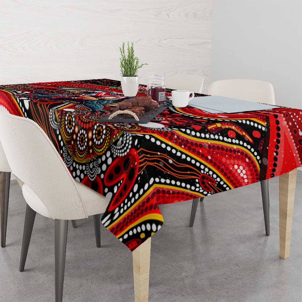 Merry Christmas Dragons Tablecloth Aboriginal Santa Rugby Mascot - St George Illawarra