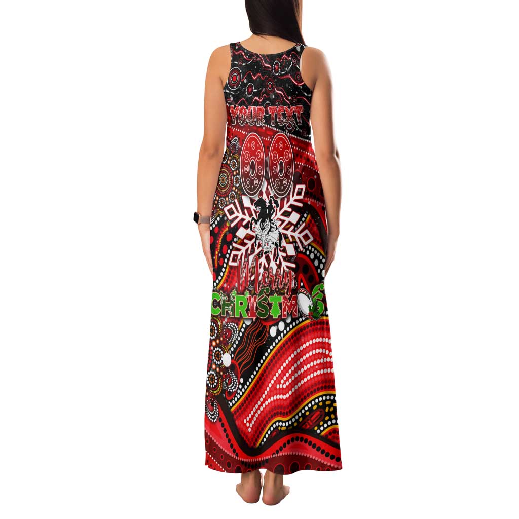 Merry Christmas Dragons Tank Maxi Dress Aboriginal Santa Rugby Mascot - St George Illawarra