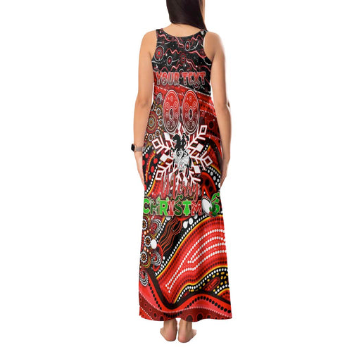 Merry Christmas Dragons Tank Maxi Dress Aboriginal Santa Rugby Mascot - St George Illawarra