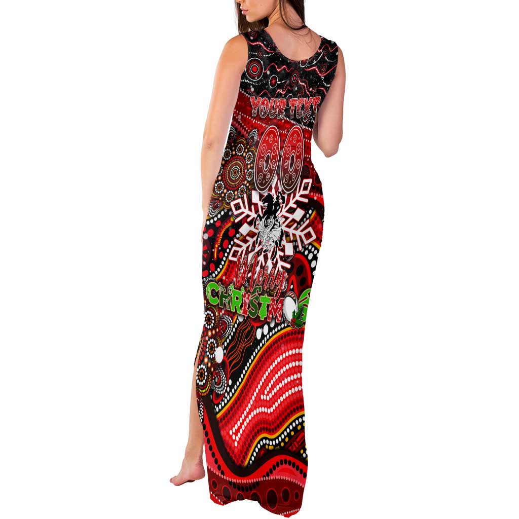 Merry Christmas Dragons Tank Maxi Dress Aboriginal Santa Rugby Mascot - St George Illawarra