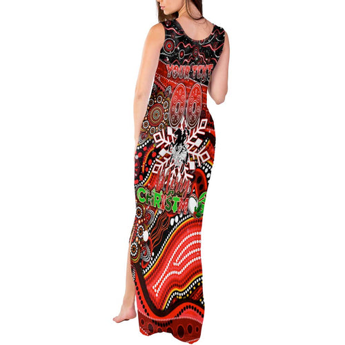 Merry Christmas Dragons Tank Maxi Dress Aboriginal Santa Rugby Mascot - St George Illawarra