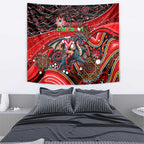 Merry Christmas Dragons Tapestry Aboriginal Santa Rugby Mascot - St George Illawarra