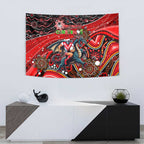 Merry Christmas Dragons Tapestry Aboriginal Santa Rugby Mascot - St George Illawarra