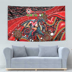 Merry Christmas Dragons Tapestry Aboriginal Santa Rugby Mascot - St George Illawarra