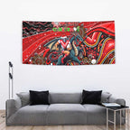Merry Christmas Dragons Tapestry Aboriginal Santa Rugby Mascot - St George Illawarra