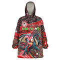 Merry Christmas Dragons Wearable Blanket Hoodie Aboriginal Santa Rugby Mascot - St George Illawarra