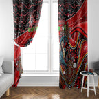 Merry Christmas Dragons Window Curtain Aboriginal Santa Rugby Mascot - St George Illawarra